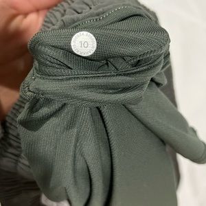 Army green lululemon shorts